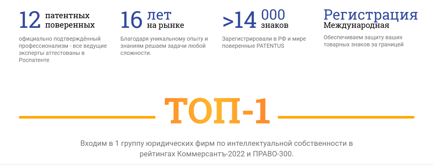 PATENTUS: Регистрация товарных знаков